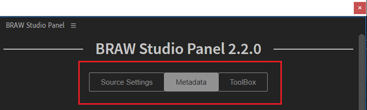 Metadata Panel Set Metadata