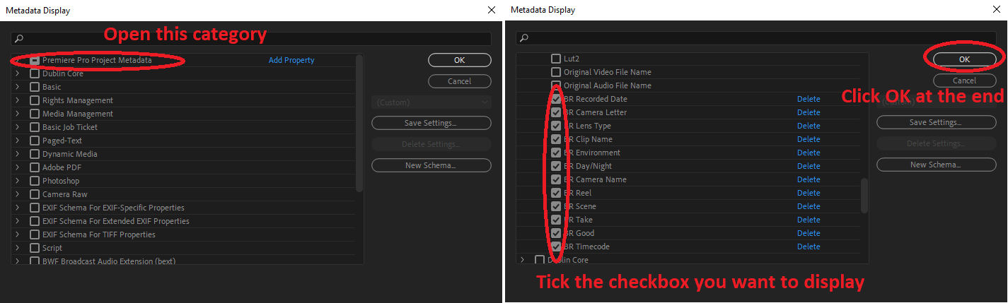 metadata tickCheckbox